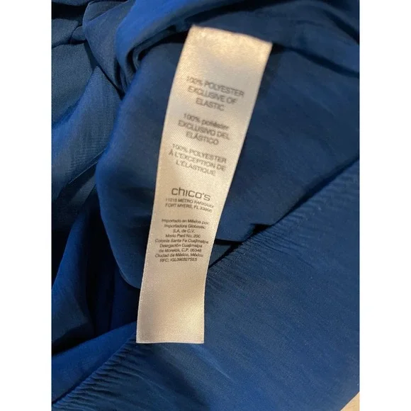 Chicos Peacock Blue Women's Long Sleeve Top High Mock Neck Size 2 - Picture 6 of 9